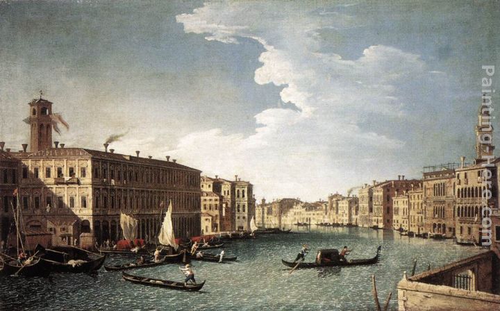 The Grand Canal with the Fabbriche Nuove at Rialto painting - Bernardo Canal The Grand Canal with the Fabbriche Nuove at Rialto art painting
